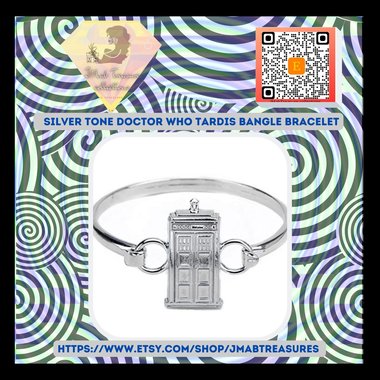 Silver D. Who - Tardis metal bracelet cuff