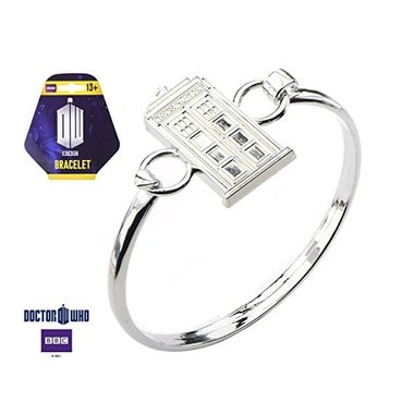 Silver D. Who - Tardis metal bracelet cuff