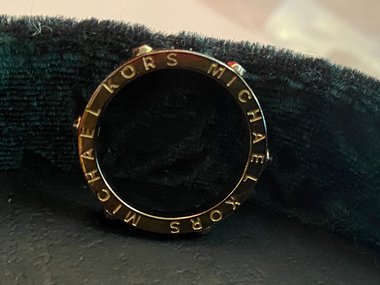 Michael Kors signed Studded stackable Rose Gold tone ring