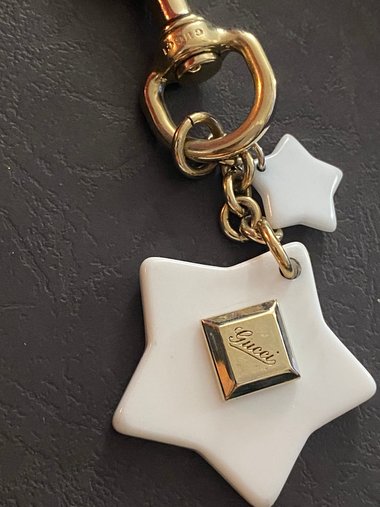 Vintage GUCCI Authentic Interlocking star form Key Keyholder Key Ring Bag Charm.