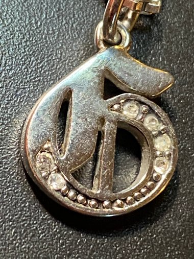 Juicy couture Silver Gothic Letter necklace & pendant