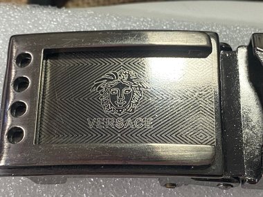 Versace Charcoal belt buckle with Medusa Logo vintage, 1989 stamped