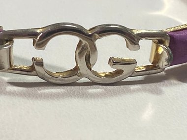 Gucci Vintage 1970s Purple leather bangle