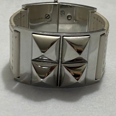 Michael Kors Studded White Leather Bracelet