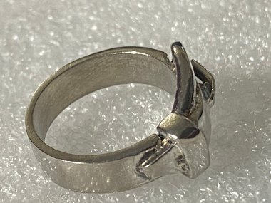 925 silver tone belt ring