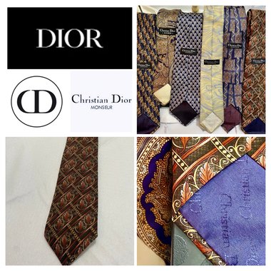 Christian Dior Monssieur Necktie, Vintage with beautiful brown tones Acanthus leaf patterns.