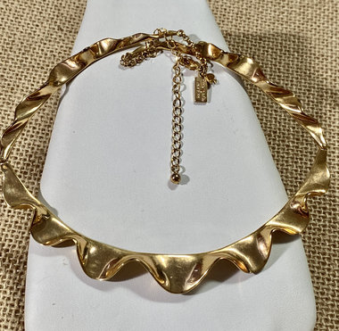 Kate Spade Gold tone  “Frilled to Pieces” crew necklace