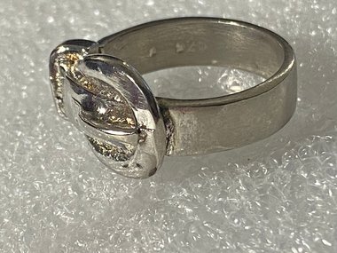 925 silver tone belt ring