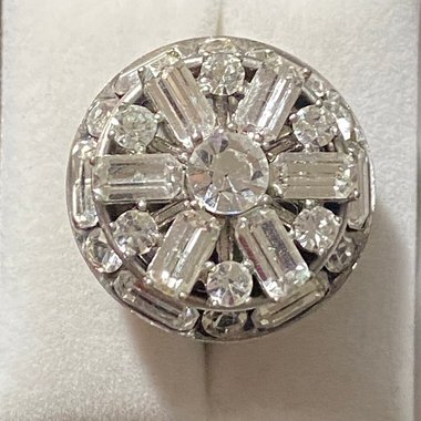 Juicy Couture silver tone large adjustable statement ring