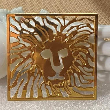 Anne Klein gold tone Lion Head square shaped Brooch