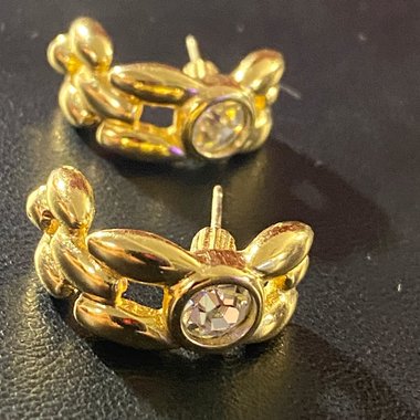 Authentic vintage Christian Dior Gold half moon for pierced earrings