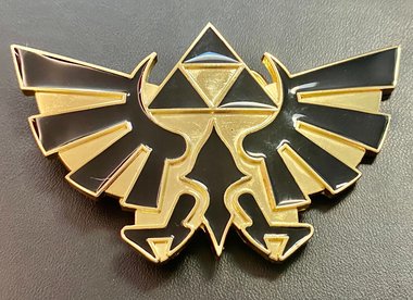Vintage 2010 Nintendo TM Large Legend of Zelda Gold and black enameled Belt Buckle